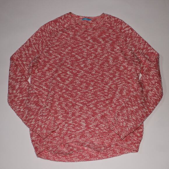 J. Mclaughlin Pink And White Marled Light Knitted Sweater Size M - Picture 1 of 4
